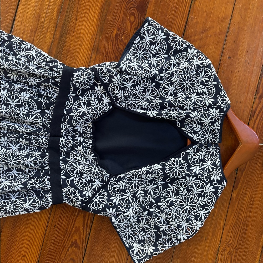 J. Crew Embroidered Eyelet Maxi Dress in Navy - Picture 5 of 7